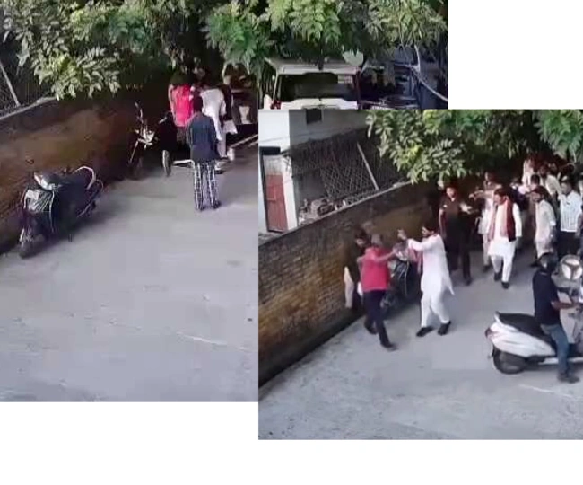 Samajwadi Party leaders hooliganism goes viral businessman was beaten up brutally
