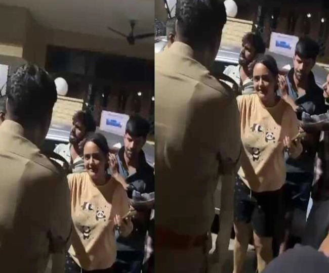Bullying in front of police First girl slapped him then boy slapped her