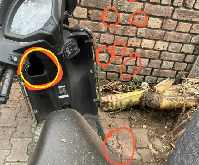 Blast scooty outside BJP office