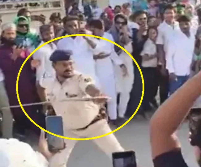 Muharram procession police officer was punished for his sword fighting stunts