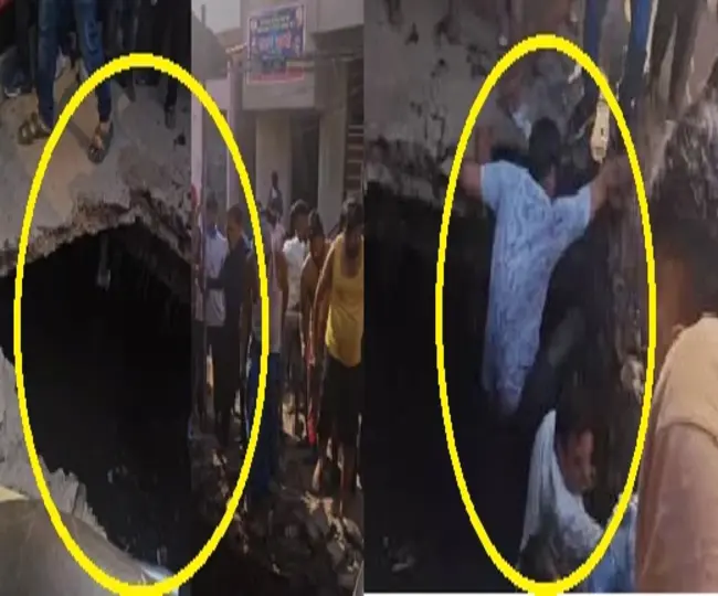 students fell into drain in kanpur