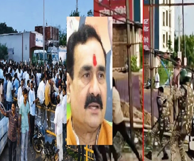 Narottam Mishras supporters create violent ruckus