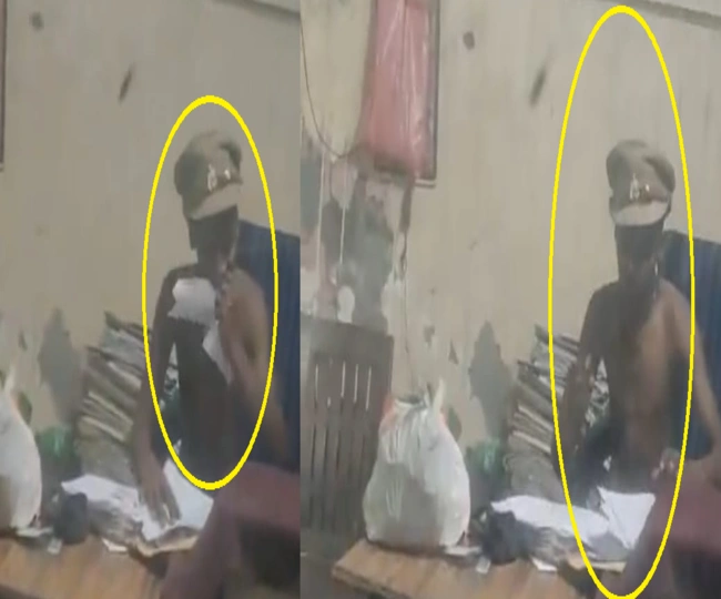drunkard entered an empty police station and created ruckus