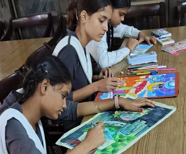 Balika Vidyalaya Intermediate College students taking part in competition