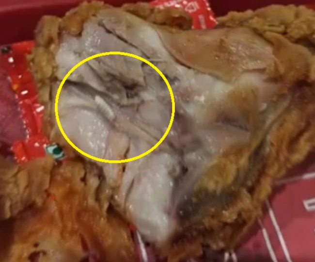 KFC chicken meal Dead worm found